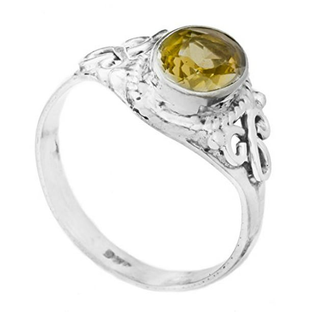 Gemstone Ring size 6.5 Citrine Ring Sterling Silver Citrine Ring